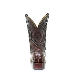 Corral Boots Corral Men's Brown Alligator Wide Square Toe Western Boots A3083 -Corral Boots Store a3083back