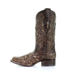 Corral Boots Corral Ladies Brown Inlay, Studs & Embroidery Boots A3326 -Corral Boots Store a3326 4