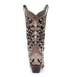 Corral Boots Corral Ladies Ashley Brown Floral & Black Sequin Inlay Boots A3569 -Corral Boots Store imgAlta10