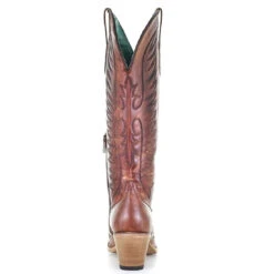Corral Boots Corral Ladies Cognac Brown Embroidery Tall Leather Boots E1570 -Corral Boots Store unnamed 9